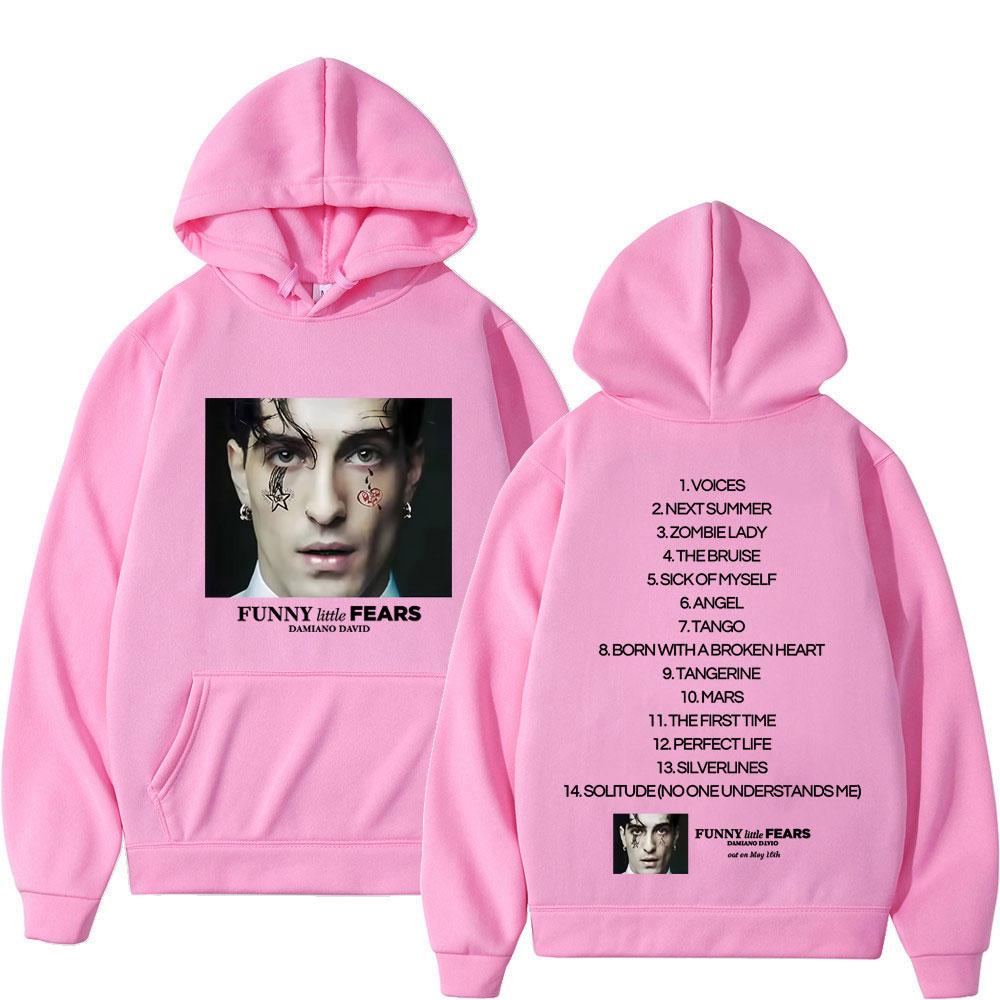 FUNNY Little FEARS Album 2025 Damiano David Hanorac Imprimat pe Ambele Părți Modă Bărbați Pulover Oversized Fleece Casual