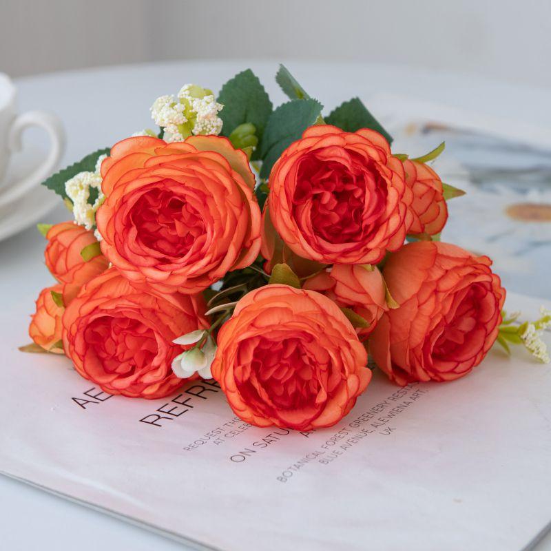 Fake Silk Peony Vases for Garden Home Room Table Decor Scrapbooking Garland Wedding Bouquet Party Accessories Artificial Flowers