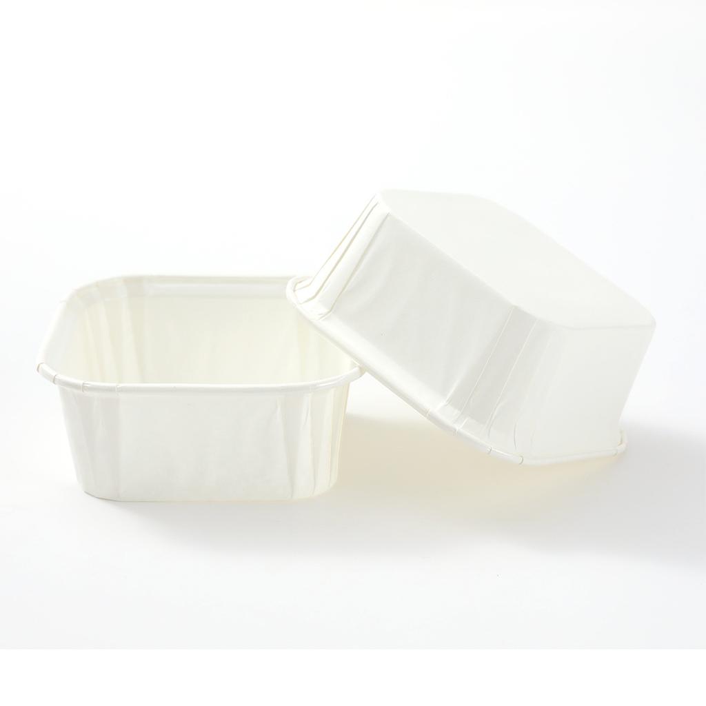 Kuchenbecher Backform, quadratisch, Einweg-Backpapier-Einsatz, Bodenblech, Brotverpackungsbox, Becher