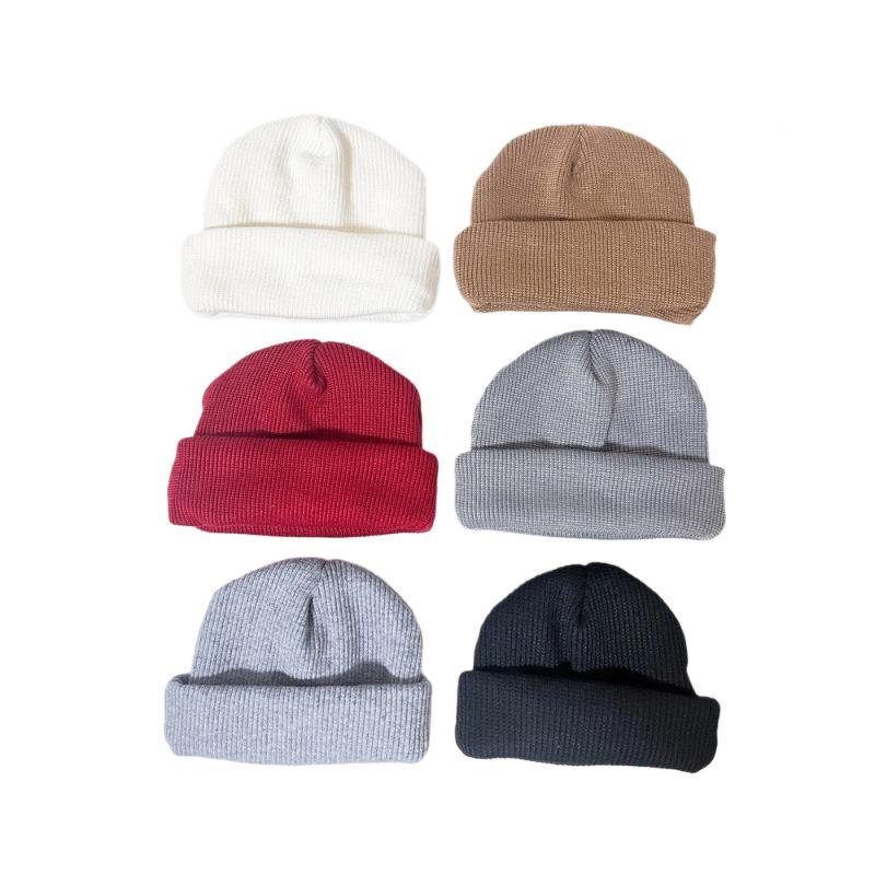 In Stock: Zsiga Korean Retro Knitted Wool Hat - Autumn/Winter Roll Brim Pullover