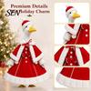 Decorative Polyester Goose Outfit Winter Porch Plush Outfit, Christmas Button-up Dress Cape and Hat for Garden Statue Accessories Holiday Patio