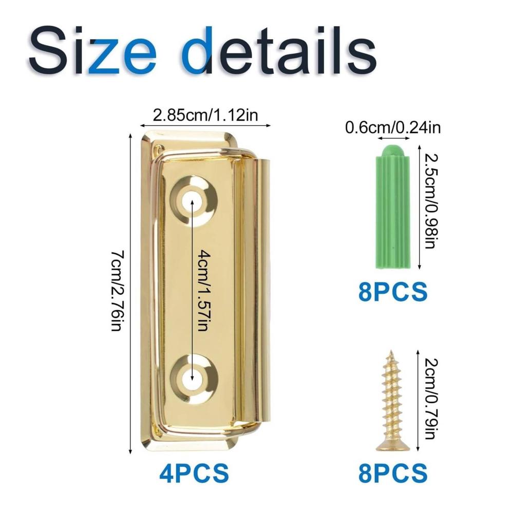 4 Pieces Wall Clip with Screws and Anchors Spring Loaded Tapestry Clamp Metal