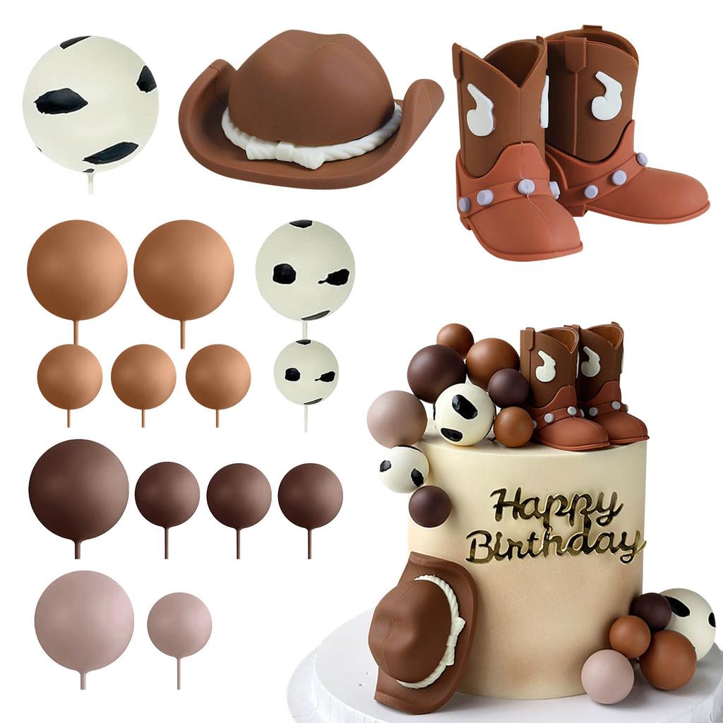 Cowboy Cake Decorations Cowboy Themed Party Decorations Cowboy Hat Boots Disco Ball Cake Topper for Western Birthday Party
