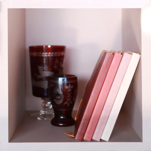 Rhodia Rhodiarama Goal Book Notebook, A5, Dotted Grid, 240 Pages, Italian Leather Cover, Rose Smoke, CF117803