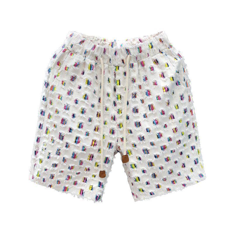 

Casual Men s Trendy Short Five-Minute Trousers Popular Internet Celebrity s Handsome Cool Mid-Length Pants M белый