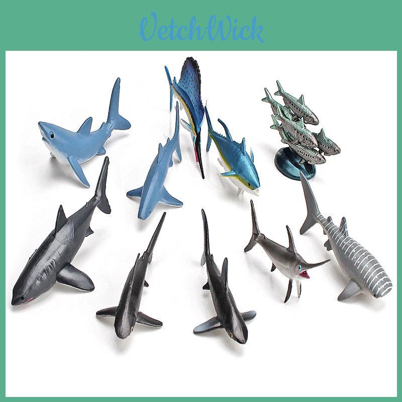 Pvc Ocean Fish White Shark And Whale Model Set With Realistic Design For Marine Enthusiasts