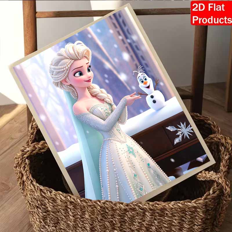 Disney Pearl Painting Frozen Elsa and Olaf 5D DIY Pearl Picture Crafts for Adults/Beginners Gift Ideas Home Decor