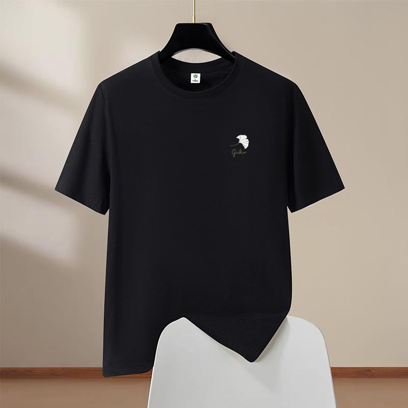 Leaf Mens Cotton Short Sleeve T-Shirt Man Round Neck Casual Tee Oversized