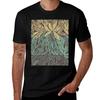 Handdrawn Polynesian Tribal Tattoo Green And Yellow Floral Retro Design Tshirt Utility Casual Work Tshirt