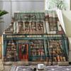 Vintage Book Store Throw Soft Flannel Throw Summer Ac Blanket Lightweight Cool Nap Blanket For Sofa Bed Couch Travel