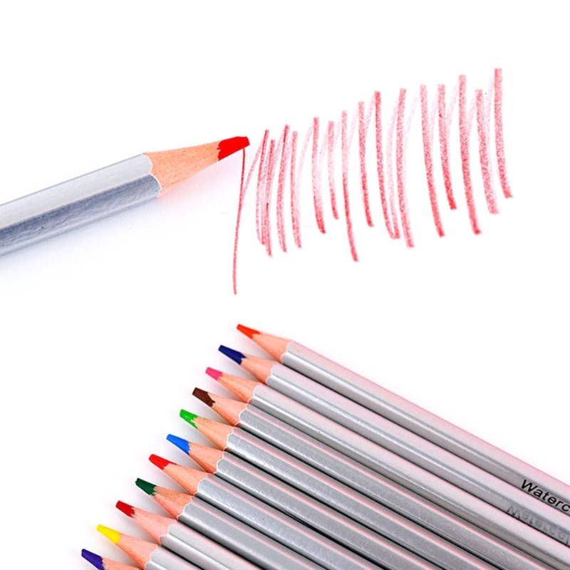 Drawing Pencils Water-Soluble Colored Pencils 12 Different Color Pencils for Coloring Sketching Painting and Drawing