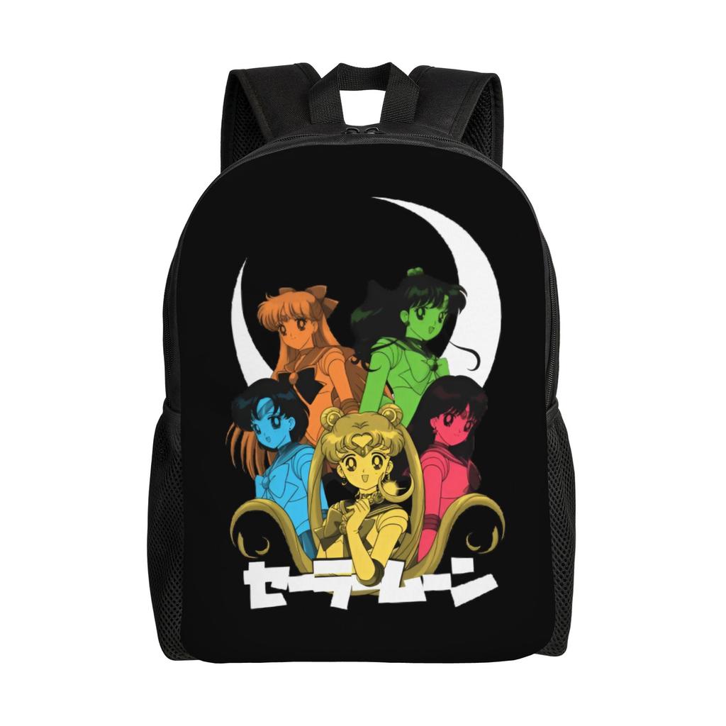 Sailors Anime Moons Backpacks for Men Women School College Students Bookbag Fits 15 Inch Laptop Tsukino Usagi Kino Makoto Bags