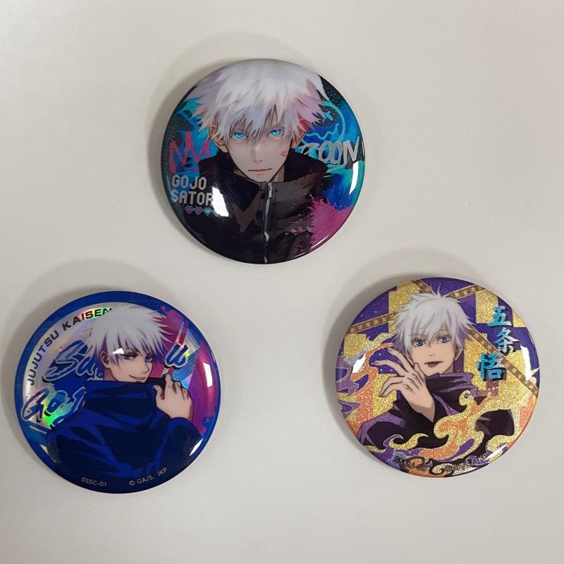 Jujutsu Kaisen Gojo Satoru Double Flash Reflektierend Holografisch Silber Lauch Abzeichen Anime Fan Merchandise Anstecknadel Geschenk Zubehör