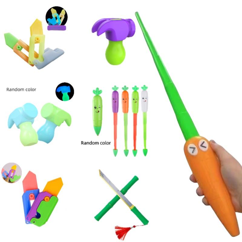 Gravity Carrot Knife With 3d Design Glowing Butterfly Knife Flashy Printed Carrot Knife And Night Light Carrot Knife