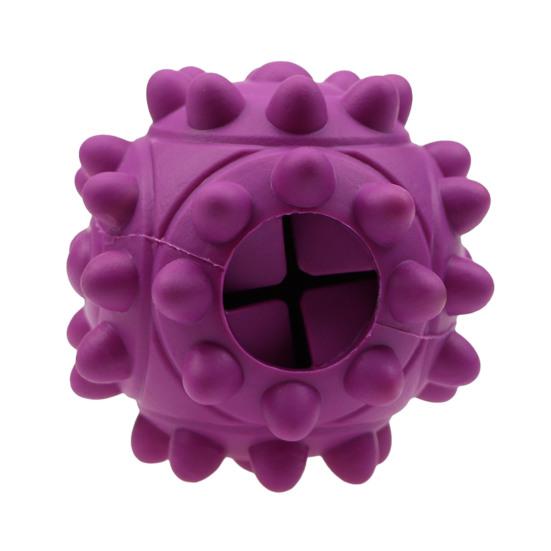 

Rubber Dog Chew Ball with Dispensing Toy for Squeaker Interactive Treat Small Medium Breeds Teething Dental фиолетовый