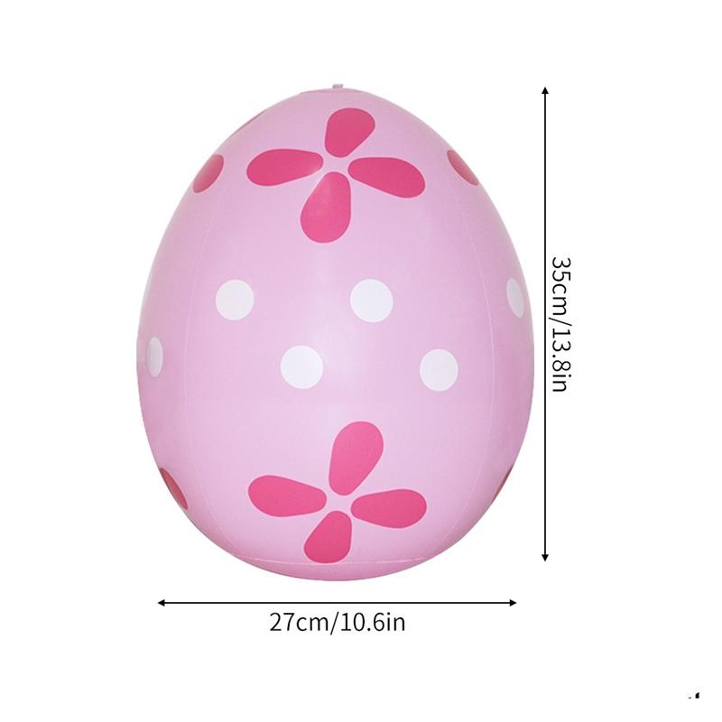 

Large Egg Easter Pvc Inflatable Sphere Outdoor Garden Pendant Ornament 35X27Cm Balloon Party Easter Egg Decorations For Yard