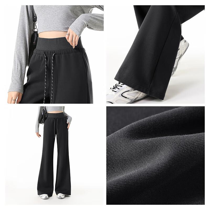 MJ STYLE Women's High-Waist Straight-Leg Flare Casual Sports Pants