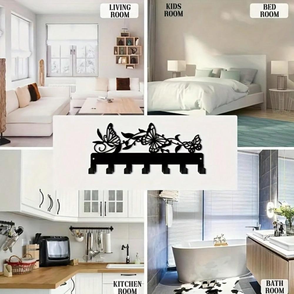 Metalen Vlinder Sleutelhaak Wandmontage Ruimtebesparend Duurzaam Huis Kantoor Keuken Badkamer Decor