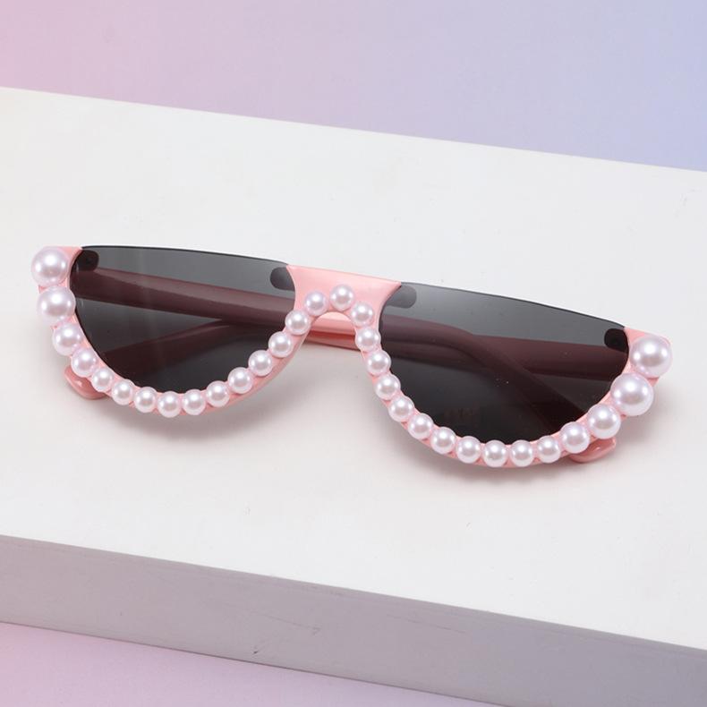 Love Sunglasses Heart-Shaped Pearl Sunglasses Women'S Candy-Colored Glasses Peach Heart Marine Slices Ins Cute