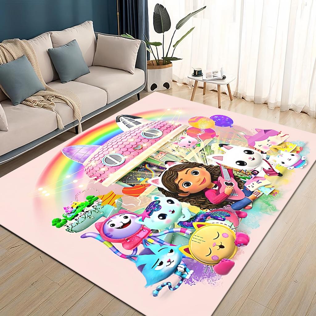 Style New Gabbys Dollhouse Cartoon Girl Gift Carpet Rug for Living Room Bedroom Home Sofa Decoration,kids Non Slip Floor Mat