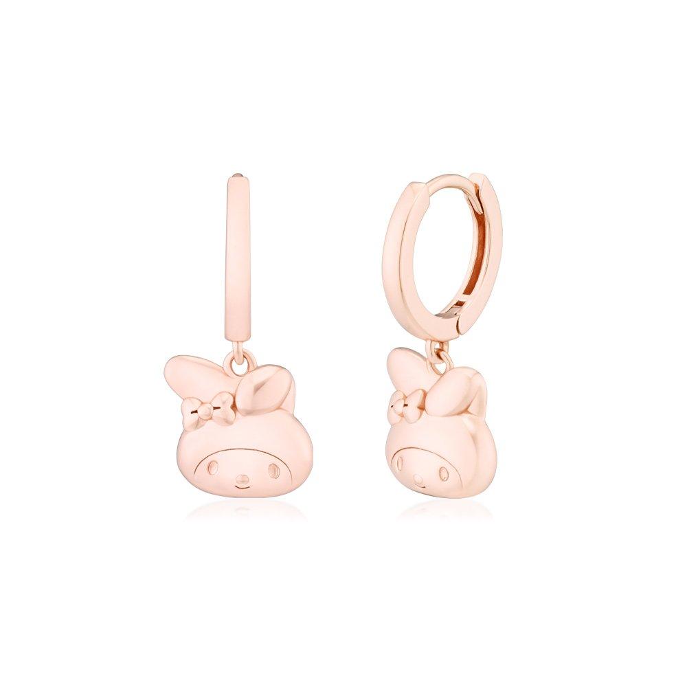 Sanrio Hello Kitty Jewelry My Melody Signature Earrings 925 Silver (Pink Gold Special Plating) Mmse398