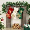 2025 Velvet Christmas Stocking Gift Bag with Hot Stamping Ornament