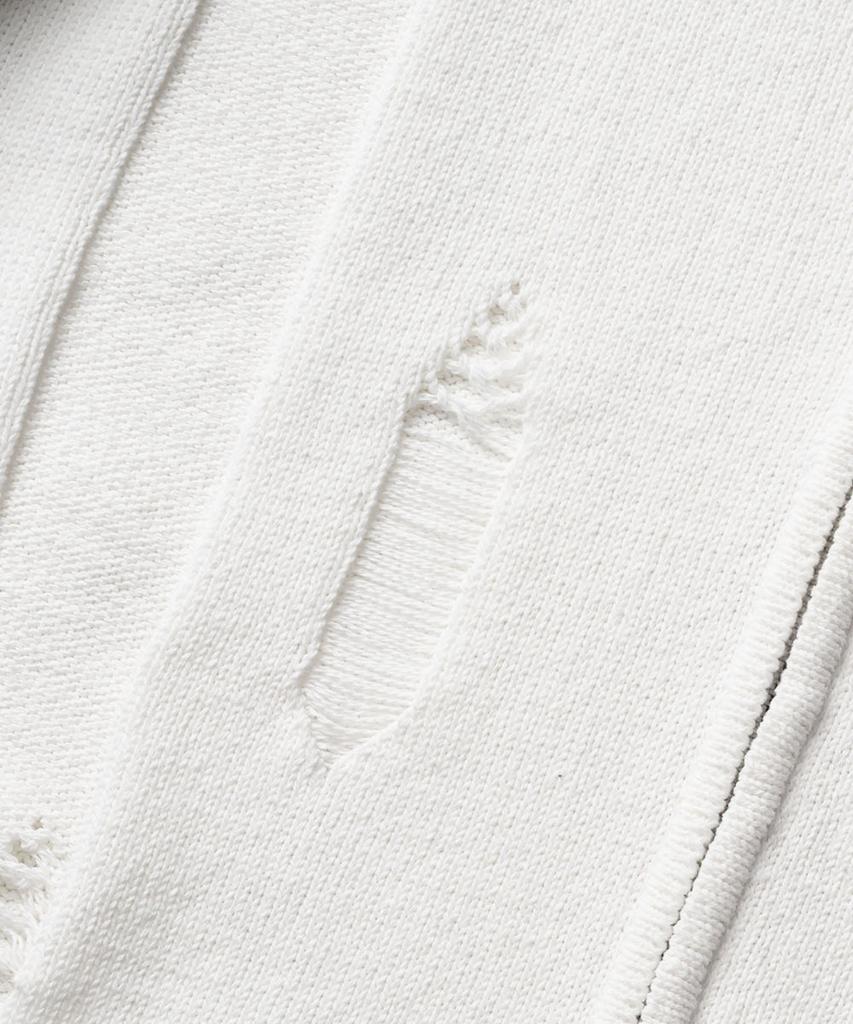 PARADIGMFILM [Ep.01] Damaged Japan Round Knit Zip-Up (Ivory)