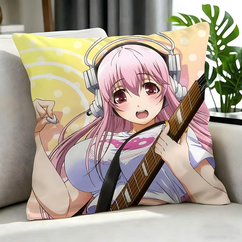 character Super Sonico Cushion Cover Cushion Cover Set Pcs x x x Pillowcase Decorative Sofa Home Decor