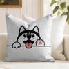Cute Dog Waving Paw Cushion Cover Eco Linen Pillow Case DoubleSided Print Breathable Durable Zipper Home Decor Gift