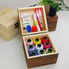 Solid Wood Portable Sewing Kit: Needle & Thread Storage for Home & Dorm