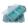 3PCS Silicone Freezer Mold with Lids Divided Soup Cubes Freezer Tray for Fridge Food Storage Organization Blue