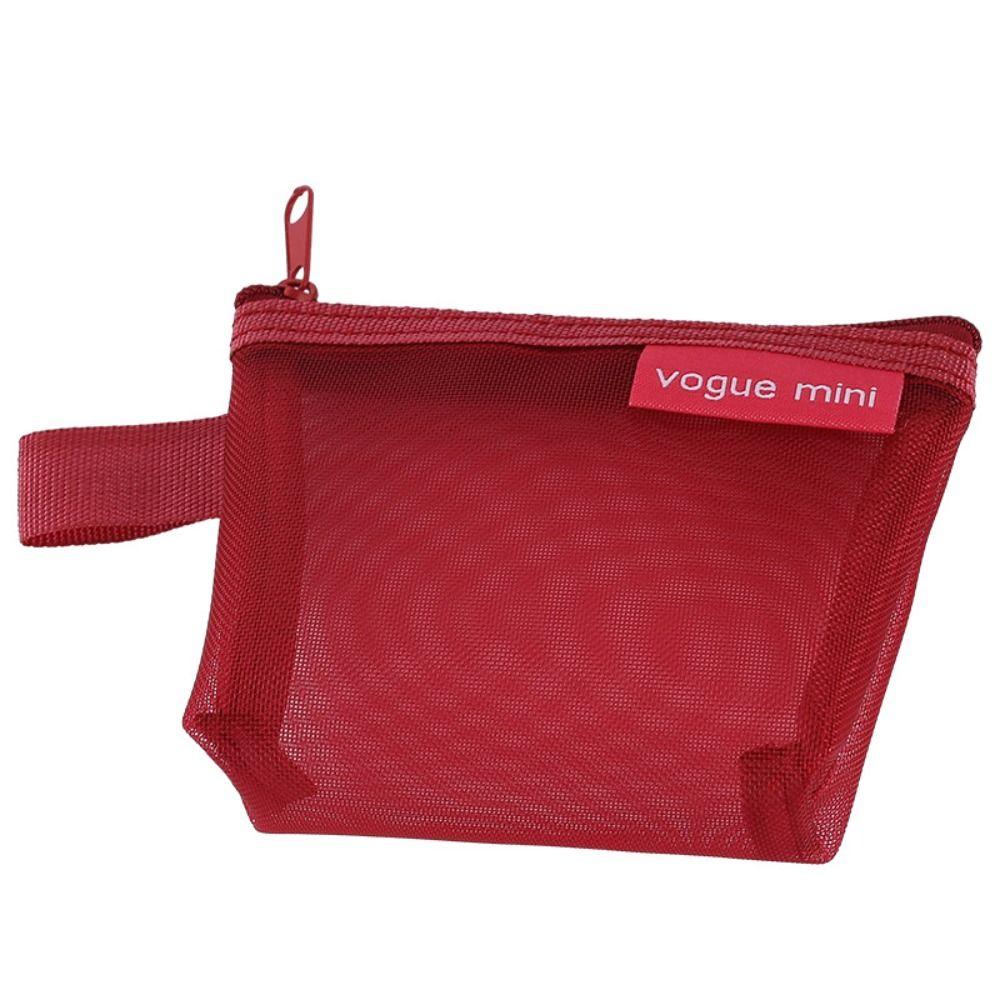 

Сумка для помади Прозора сітчаста сумка для зберігання Нейлонова косметичка Міні-гаманець для монет на вулиці Жінки