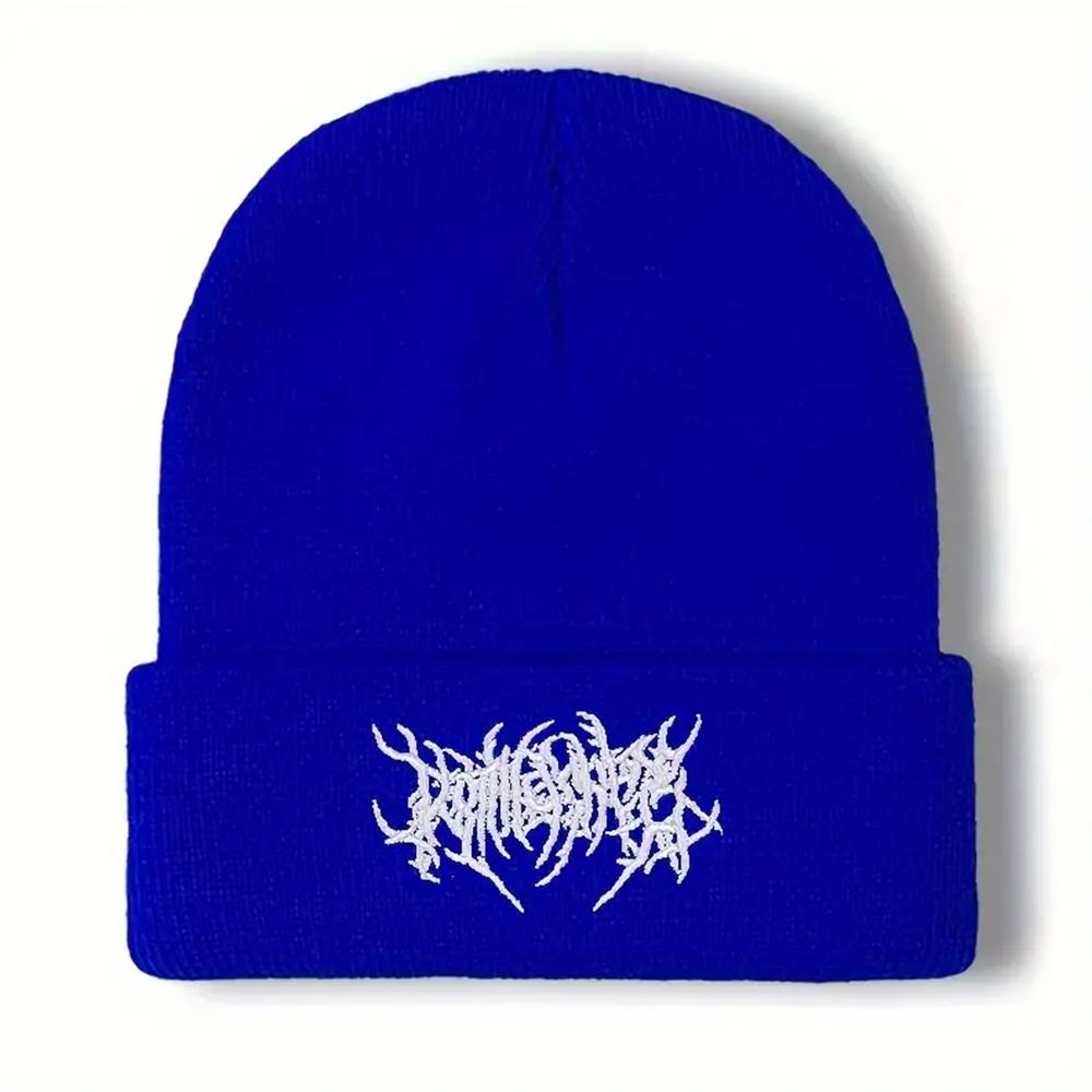 Autumn and Winter Versatile Solid Color Woolen Hat For Men's Outdoor Warmth and Cold Hat Hip-Hop Fashion Embroidered Knitted Hat