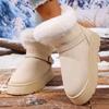 Fashion Fashion Buckle Faux Fur Snow Boots for Women Warm Plush Lining Platform Winter Boots Woman Non Slip Faux Suede Ankle Botas Mujer