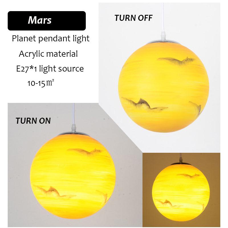 Nordic Minimalist Planet Spherical Light, Lobby Exhibition Hang Lighting, Coffee Shop Restaurant Led Pendant Light Hoom Decor