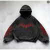 Unisex Dark Gothic Punk Graphic Print Pullover Hoodie Long Sleeve Loose Streetwear Sweatshirt For Men Women