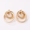 European and American exaggerated earrings, personality geometry, large circle metal trendy temperament, double-layer hollow tube earrings