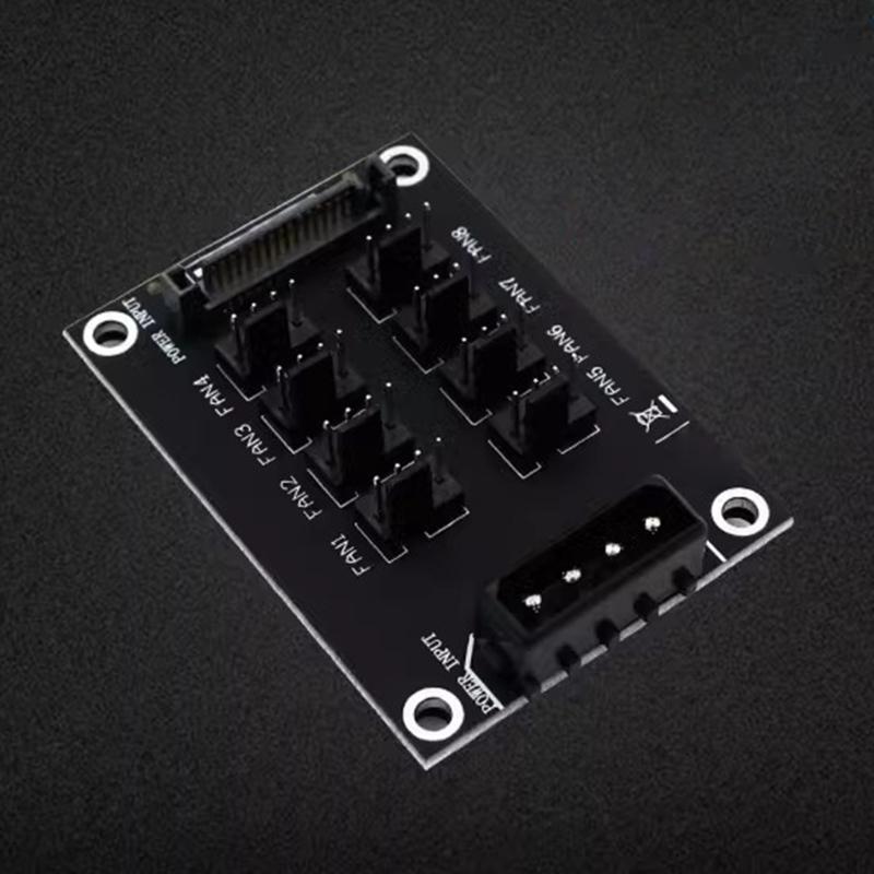 12V Fan Splitter HUB Computer Cooling Fan Expansion Card Add Cooling Solution for Cooling Efficiency