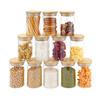 Wild Pigeon Bamboo Lid Round Glass Spice Jar