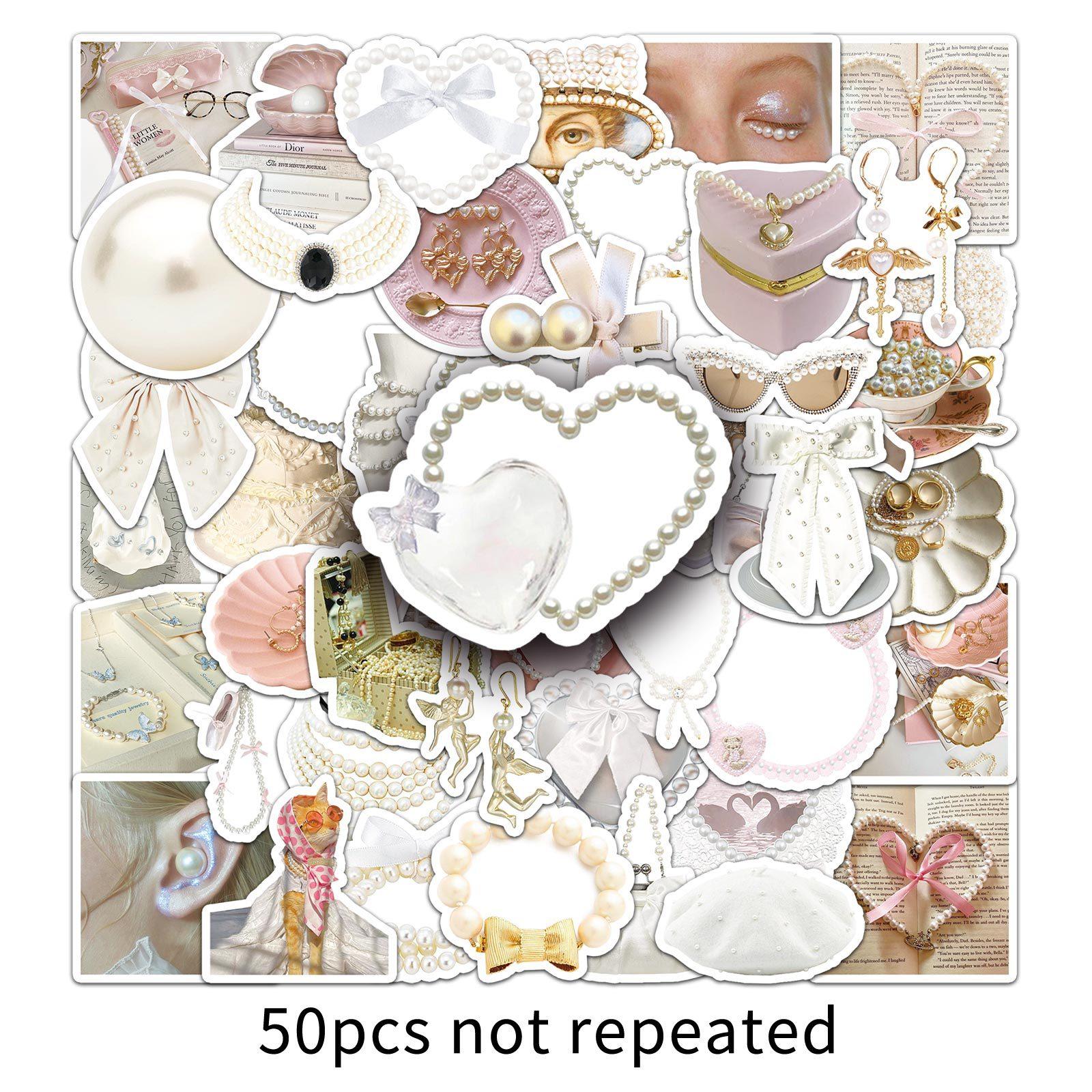 

50 Pearl Ins Style Stickers Personalized, Fresh and Creative Decoration Mobile Phone Case Suitcase Guka Stickers