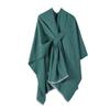 European & American Solid Color Imitation Cashmere Shawl Cape - Women's Autumn/Winter Warm Outerwear Scarf