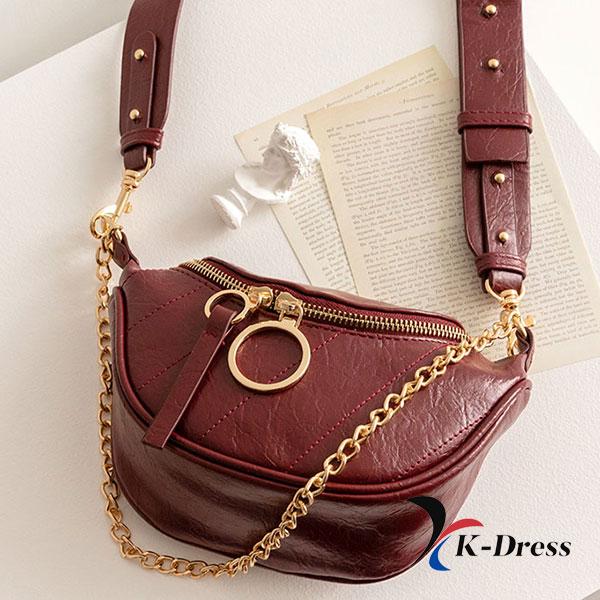 Halbmondförmige Umhängetasche mit Kette (2 Farben)