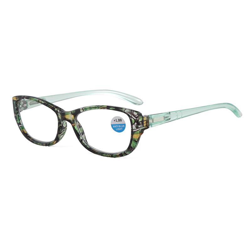 Chic Women's Retro Floral Anti-Blue Light Reading Glasses - Ultra-Light PC Frame, High-Definition Lenses, Slimming Design