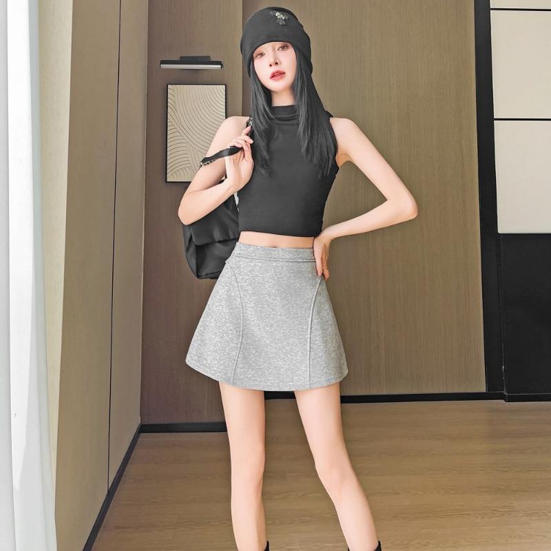 

Spice Girl Sports Skirt Women s Summer New High Waist Casual Skirt Versatile High Waist Skirt Short Skirt Pants XL светло-серый