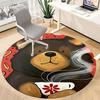 1PCTea Bear Office Round Area Rug,  Mat Suitable For Office, Under Office Chairs Bedroom Living Room Home Decor, Room Deco