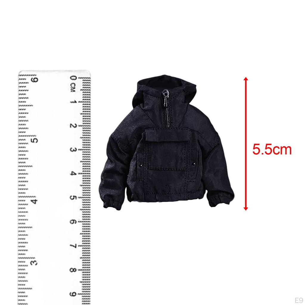 1/12 Male Action Figure Hoodies Long Sleeve Pullover Sweatshirt for 6'' Figures BJD Doll Body