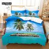 Seaside Beach Bedding Set, 3Pcs Duvet Cover Set, Soft Comfortable Breathable Duvet Cover, For Bedroom Guest Room Decor