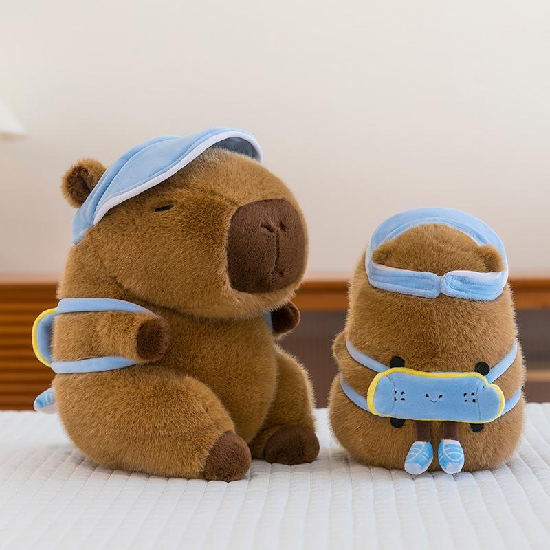 Football Sports Capybara Doll Ice Cream Coconut Tree Cartoon Pibara Doll Gift Ornament Doll Machine Toy