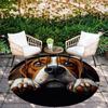 Black Beagle pattern round rug,Carpet Rug for Living Room Bedroom  Playroom ,Non-slip Floor Mat,Holiday Gifts and Birthday Gifts.