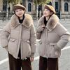 Short down cotton clothes women's winter big fur collar new loose lapel bread clothes jacket
